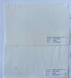 58" 100% Tencel Twill 5 OZ White Woven Fabric for Wholesale Only