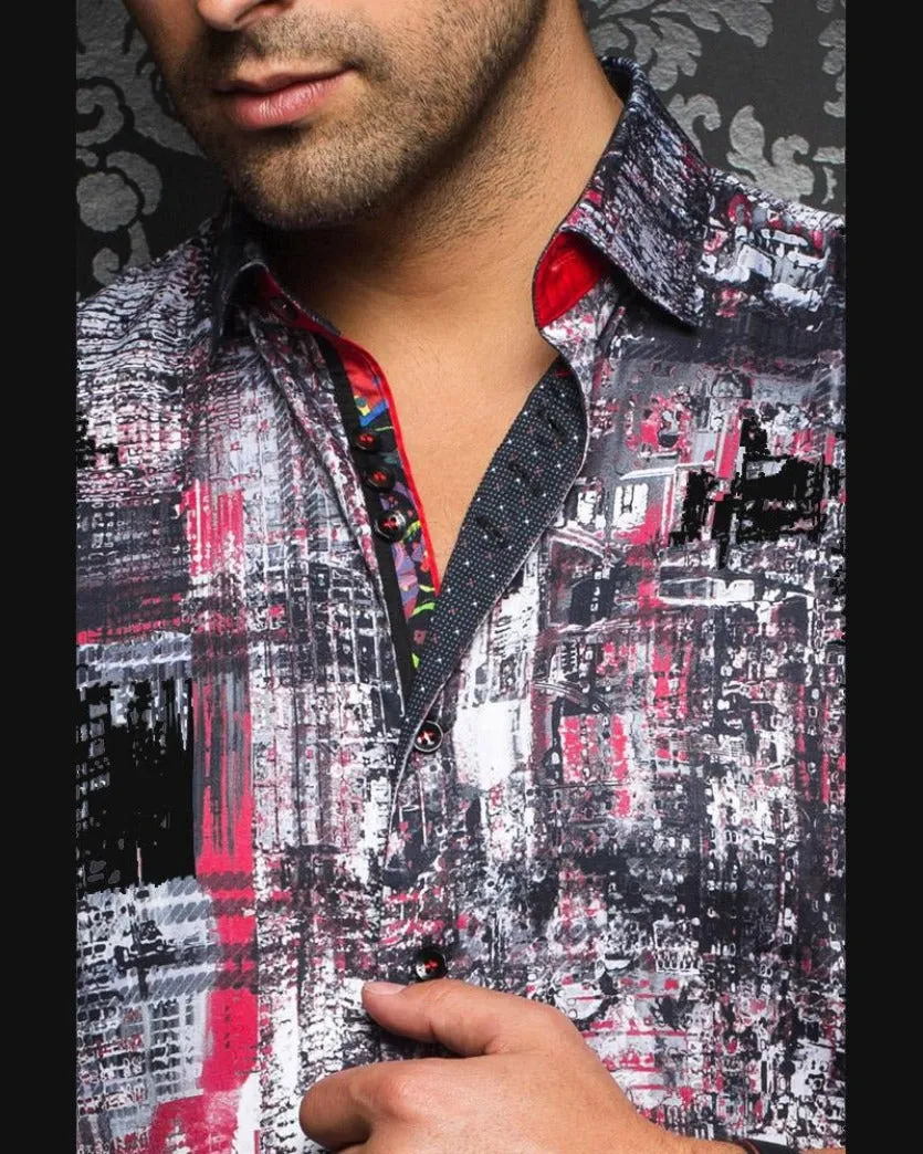 Au Noir Cruz Red Dress Shirt Black/Red