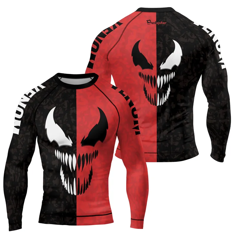 Black And Red Venom Men's Long Sleeve Rash Guard