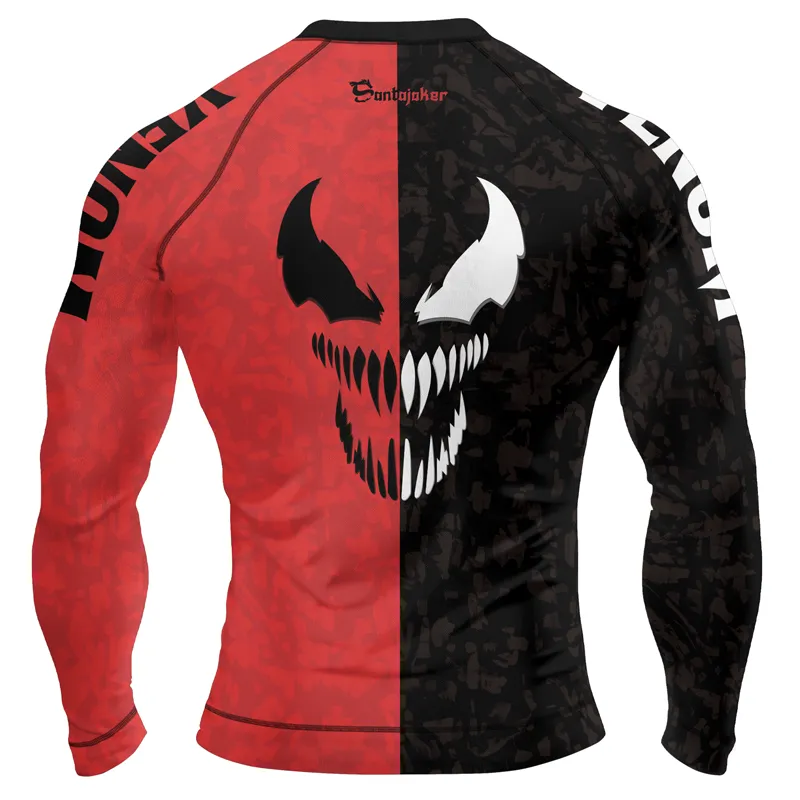 Black And Red Venom Men's Long Sleeve Rash Guard