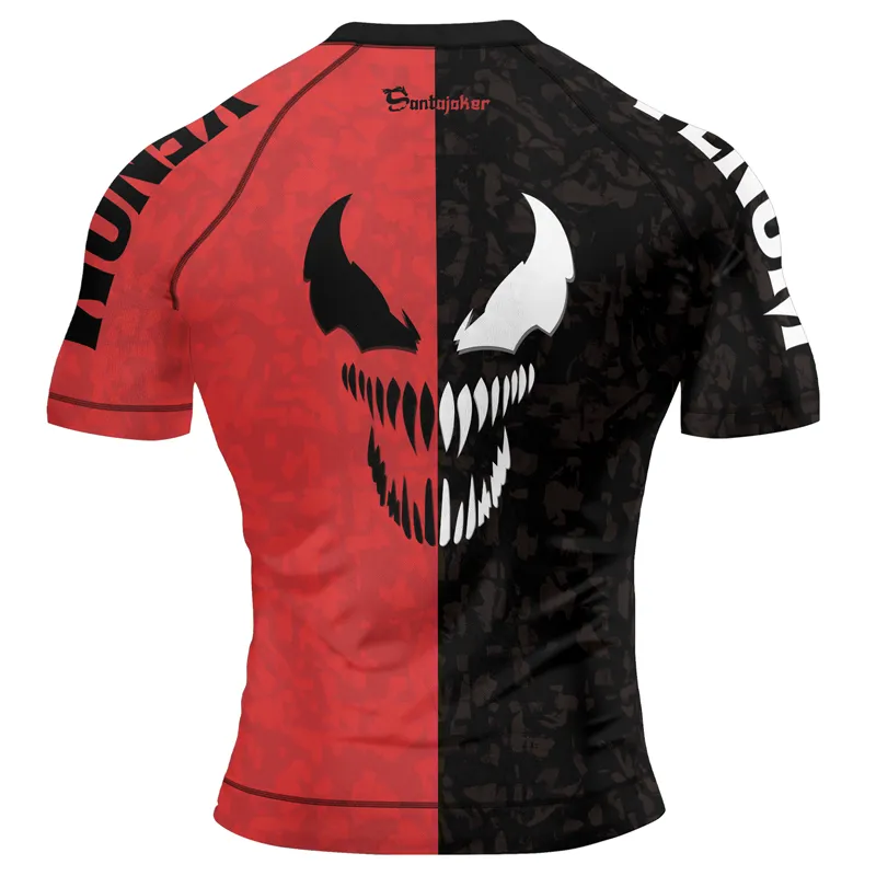 Black And Red Venom Men's Short Sleeve Rash Guard