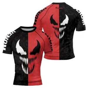 Black And Red Venom Men's Short Sleeve Rash Guard