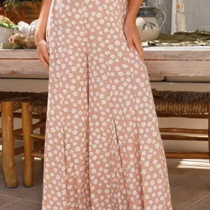 Boho Floral High Waist Flare Pants