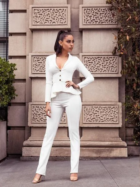 DEBBIE HIGH WAISTED STRETCH CREPE PANT