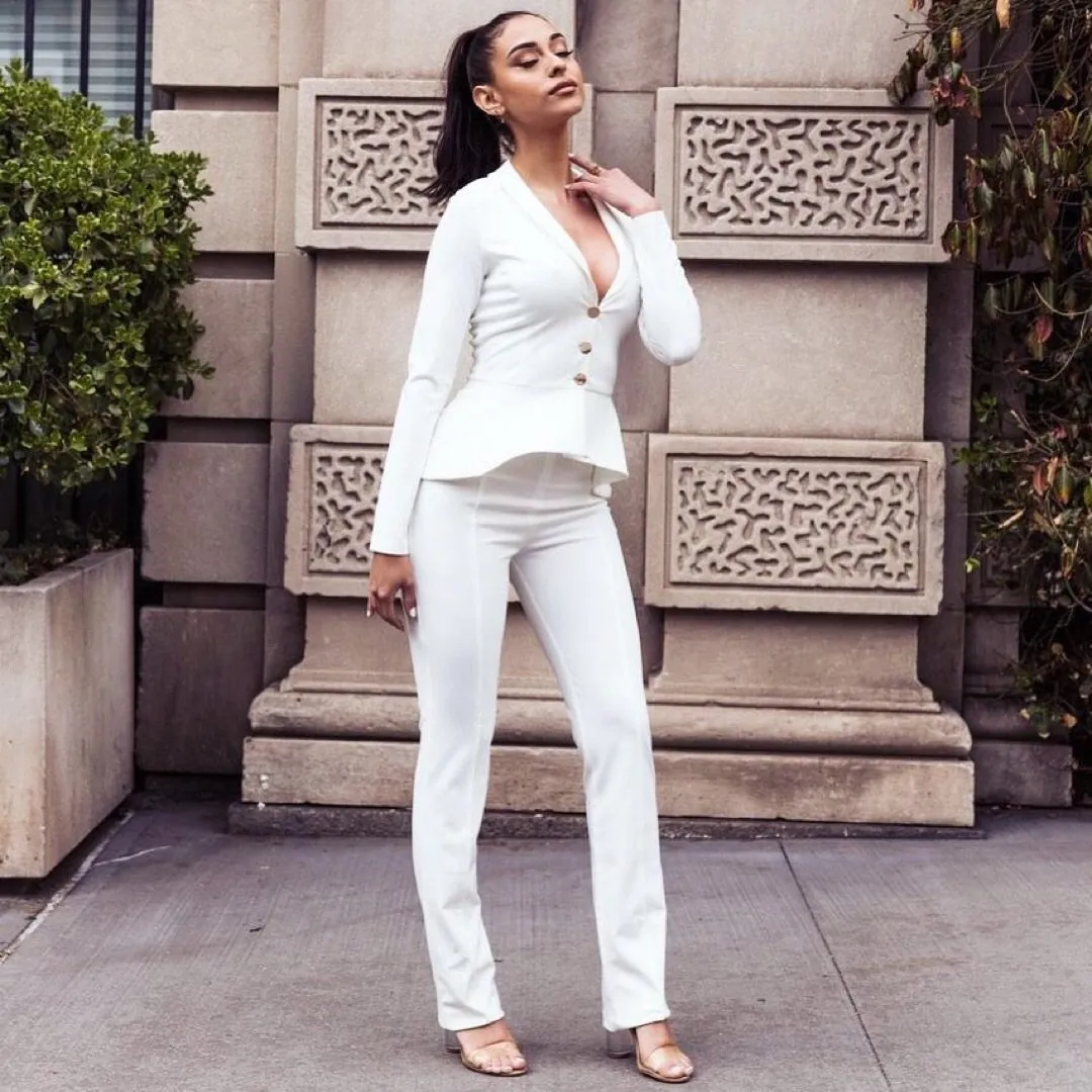 DEBBIE HIGH WAISTED STRETCH CREPE PANT