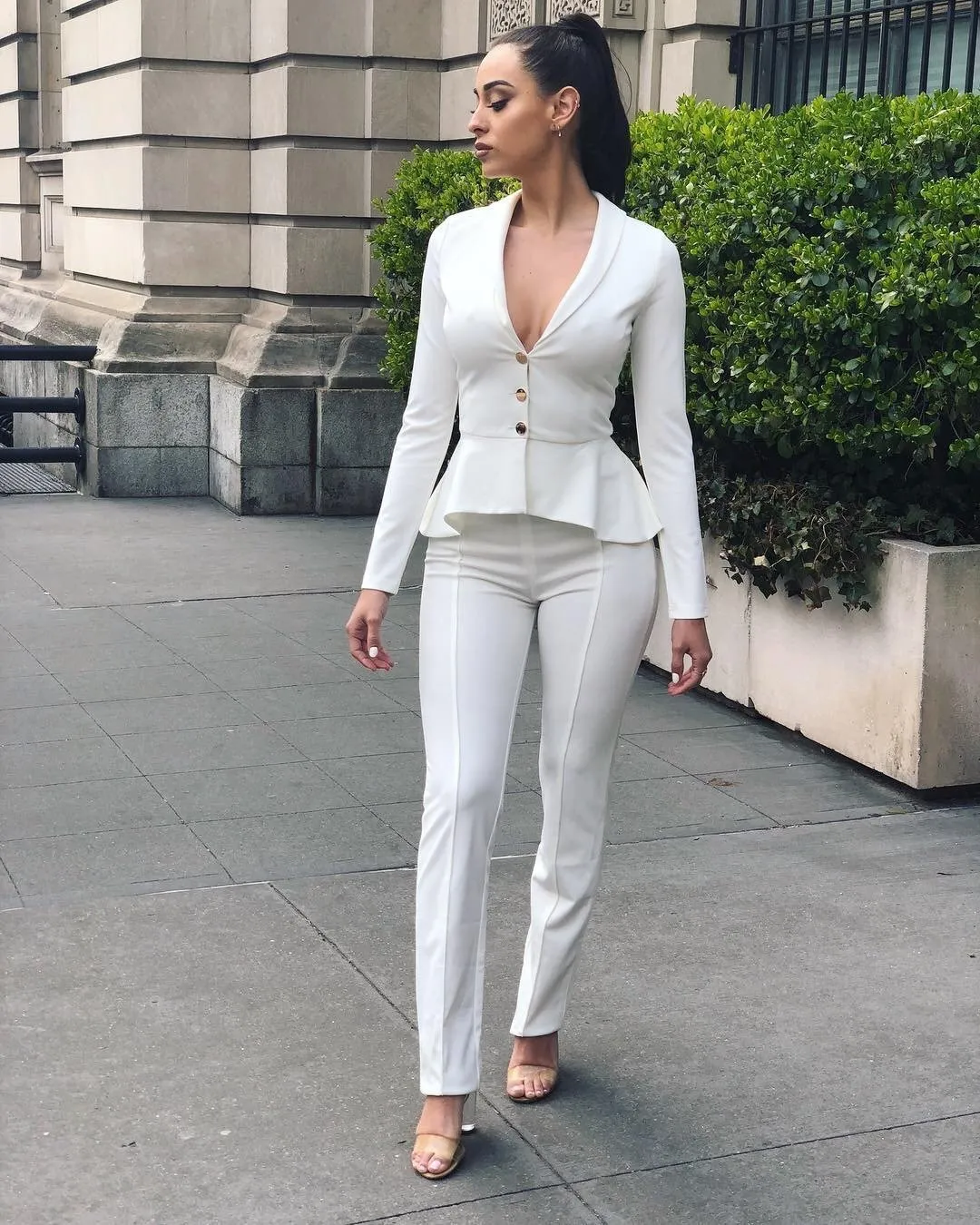 DEBBIE HIGH WAISTED STRETCH CREPE PANT