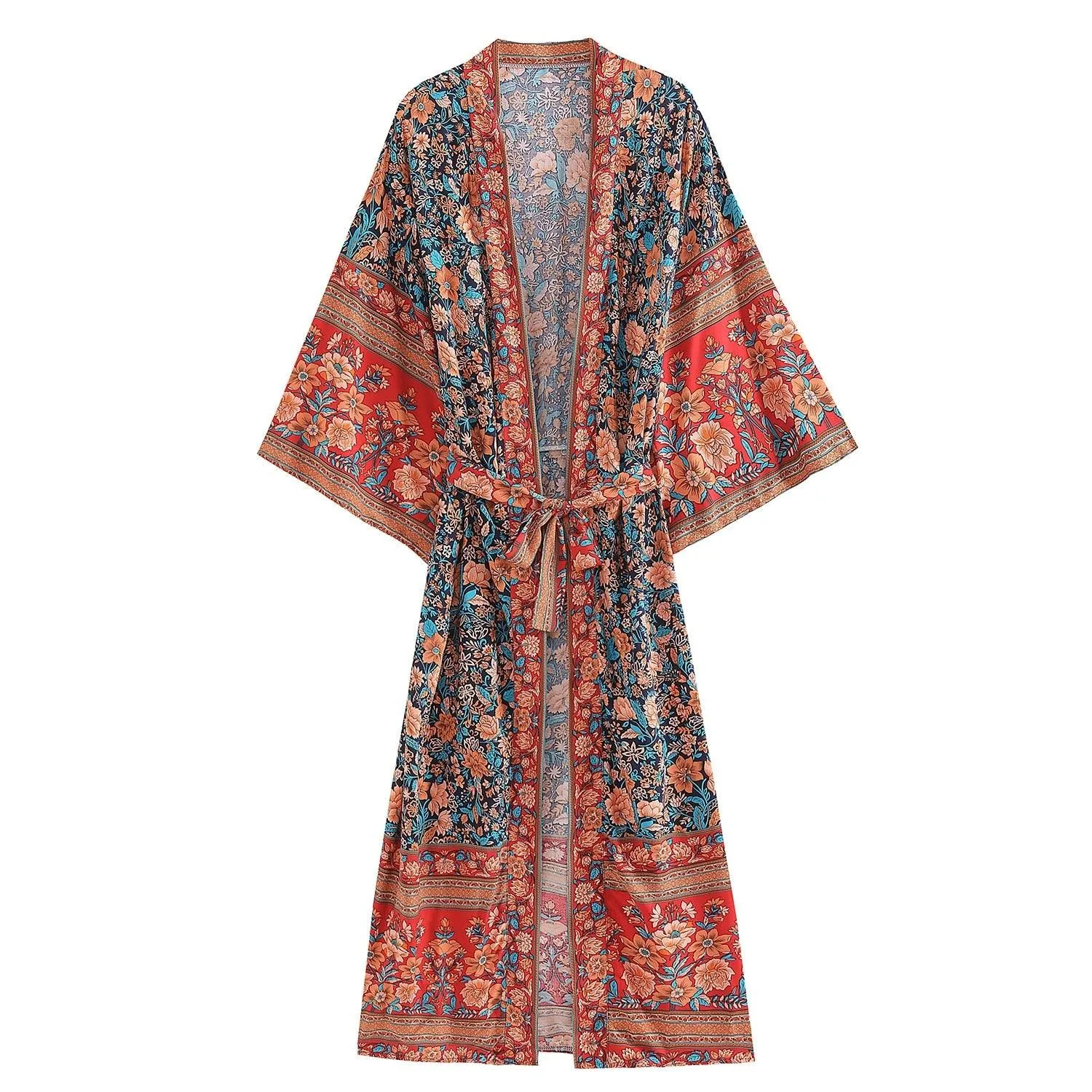 Handmade Bohemian Kimono, Bohemian Long Kimono, Beach Cover Up Kimono, Vintage Bohemian Kimono, Beach Dress Kimono, Boho Maxi Kimono
