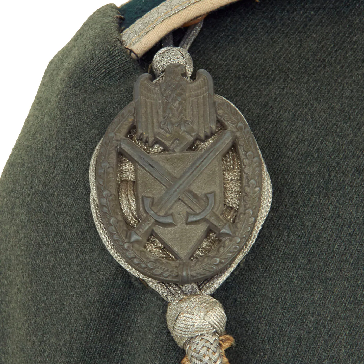 Original German WWII Heer 21st Infantry Standard Bearer's NCO M35 Waffenrock Dress Tunic with Marksmanship Lanyard & Medal Bar