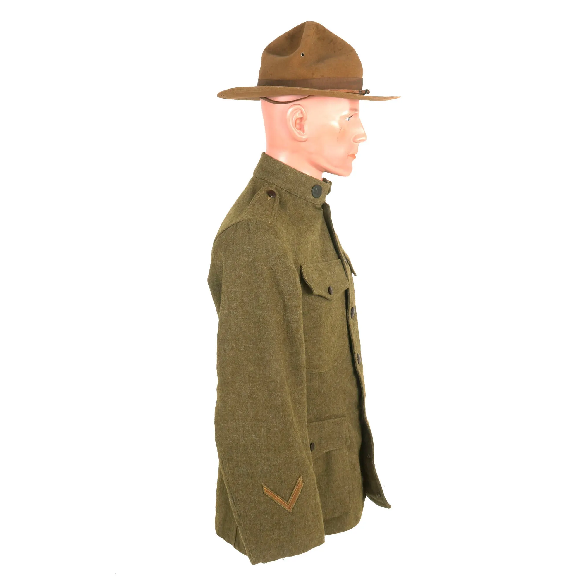 Original Identified US WWI 32nd Division Uniform, Helmet, & Field Gear Grouping - Wounded in Action
