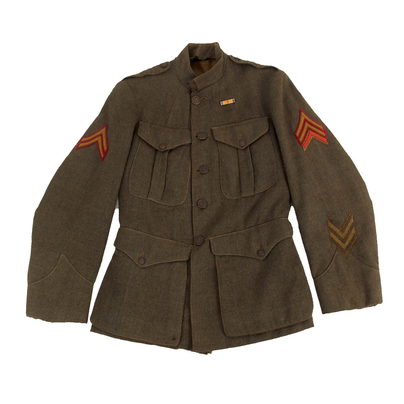 Original U.S. WWI Named US Marine Corps 9th Marine Regiment P1917 Forest Green Uniform Set - Corporal Hoke A. Smith