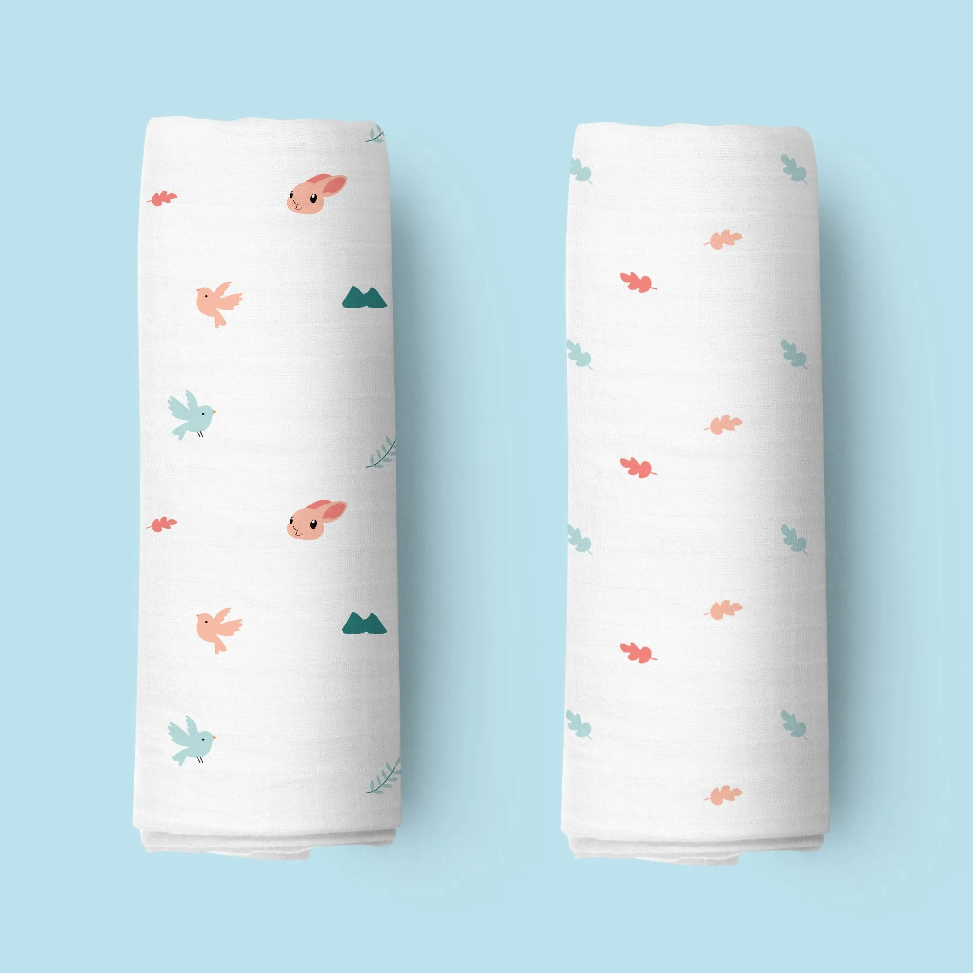 Pink Bunnies Organic Swaddle - 2 pack