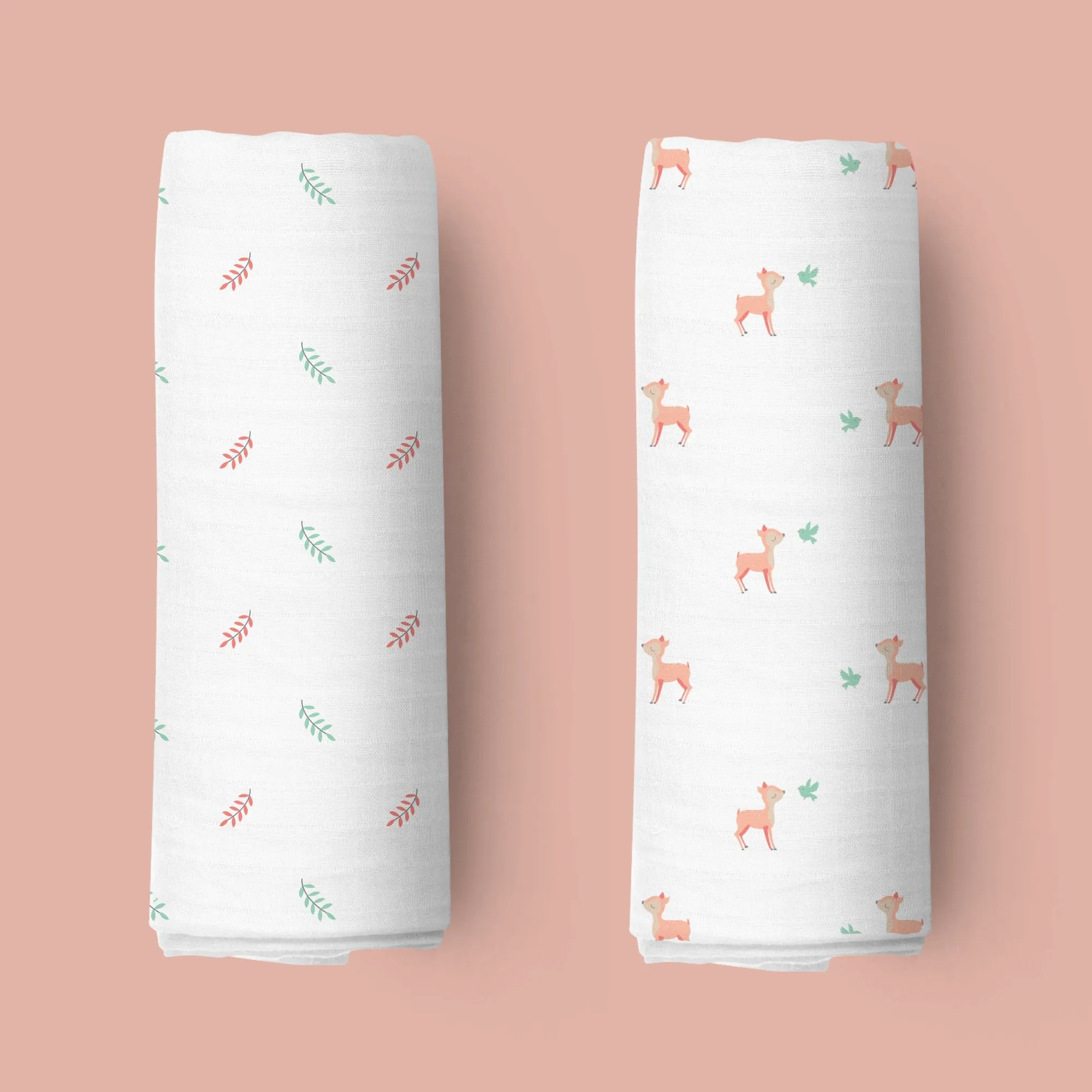 Pink Deers Organic Swaddle - 2 pack