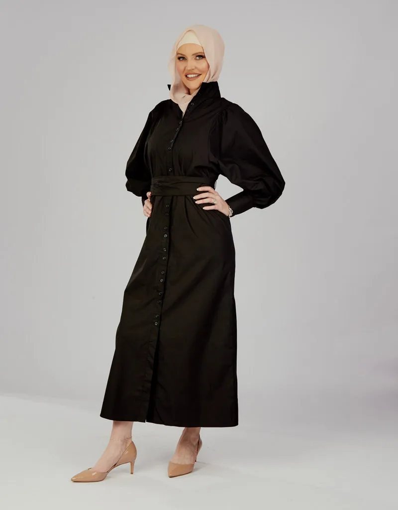 Puff Sleeve Shirt Dress