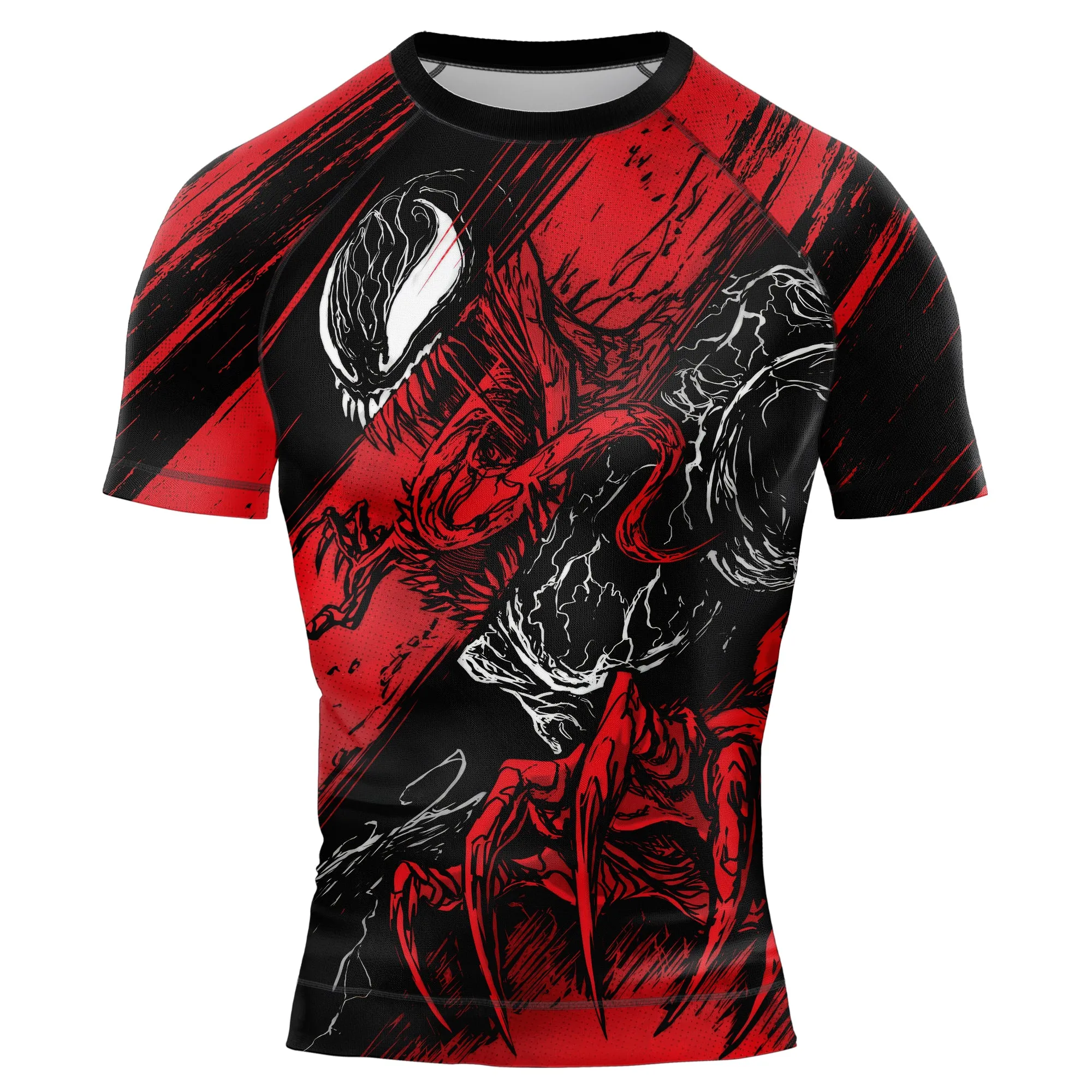 Red Venom in Horror Men's Short Sleeve Rash Guard