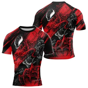 Red Venom in Horror Men's Short Sleeve Rash Guard