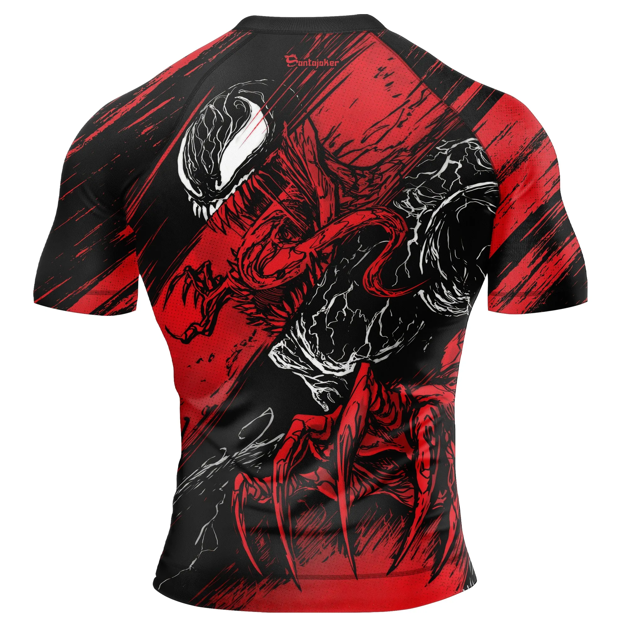 Red Venom in Horror Men's Short Sleeve Rash Guard