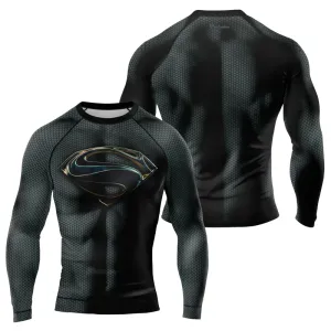 Superman Metallic Emblem Men's Long Sleeve Rash Guard