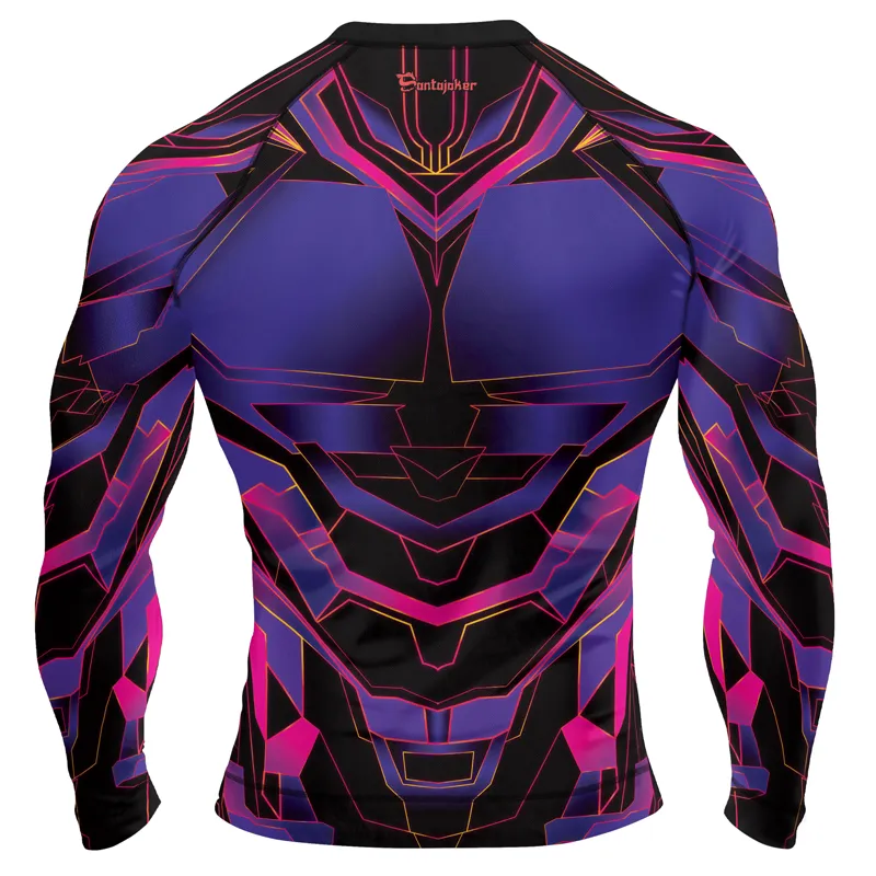 Superman Neon Emblem Men's Long Sleeve Rash Guard
