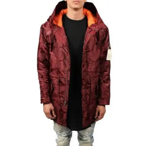 The Tonal Fatigue Fishtail Parka in Burgundy