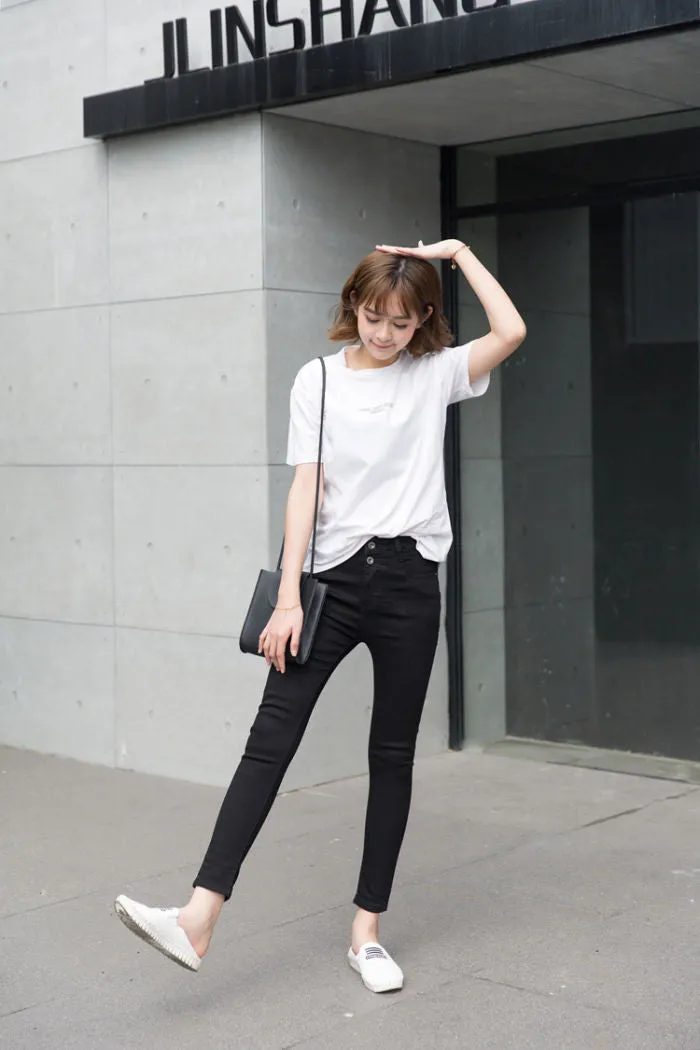 Trousers Jeans High Waist Pencil
