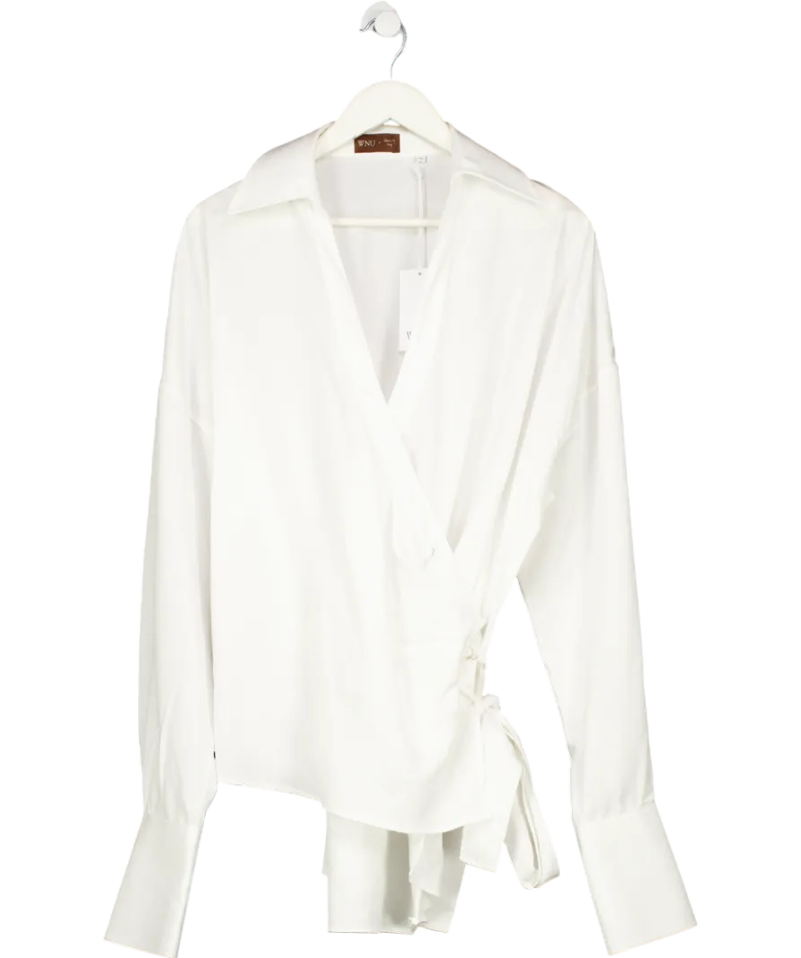 WNU White Off-white X Felicity Kay Wrap Shirt UK M