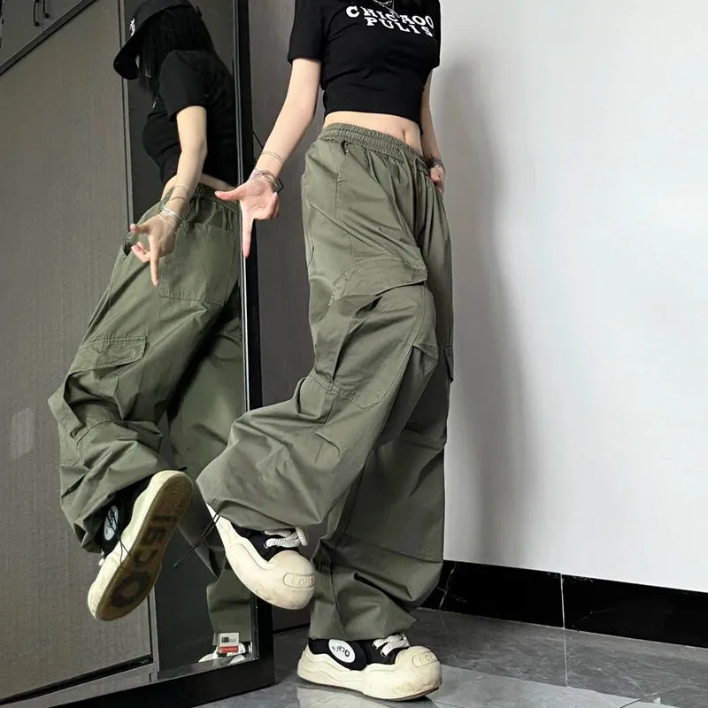 Y2K High Waist Wide Leg Cargo Pants – Streetwear Essential