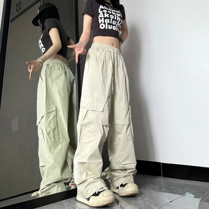 Y2K High Waist Wide Leg Cargo Pants – Streetwear Essential