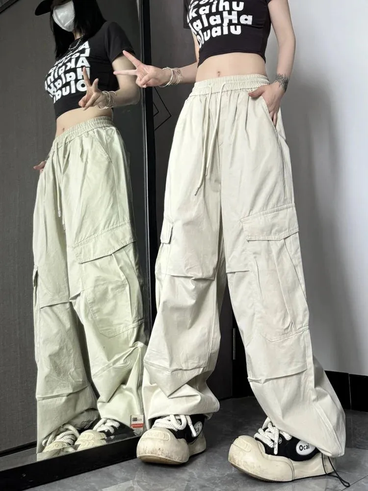 Y2K High Waist Wide Leg Cargo Pants – Streetwear Essential
