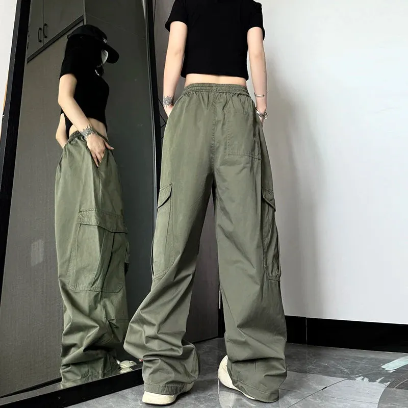Y2K High Waist Wide Leg Cargo Pants – Streetwear Essential