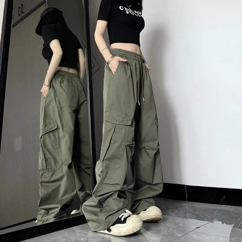 Y2K High Waist Wide Leg Cargo Pants – Streetwear Essential