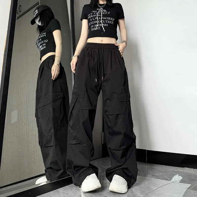 Y2K High Waist Wide Leg Cargo Pants – Streetwear Essential