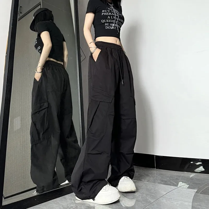 Y2K High Waist Wide Leg Cargo Pants – Streetwear Essential