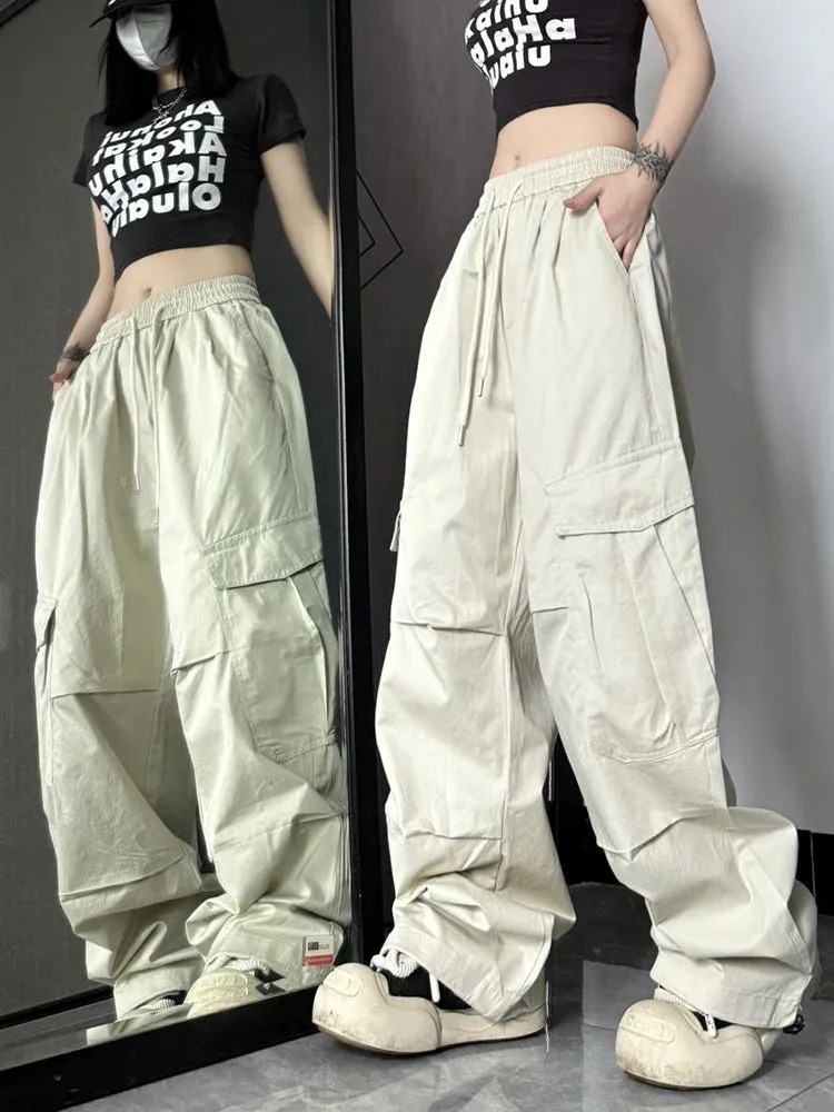 Y2K High Waist Wide Leg Cargo Pants – Streetwear Essential