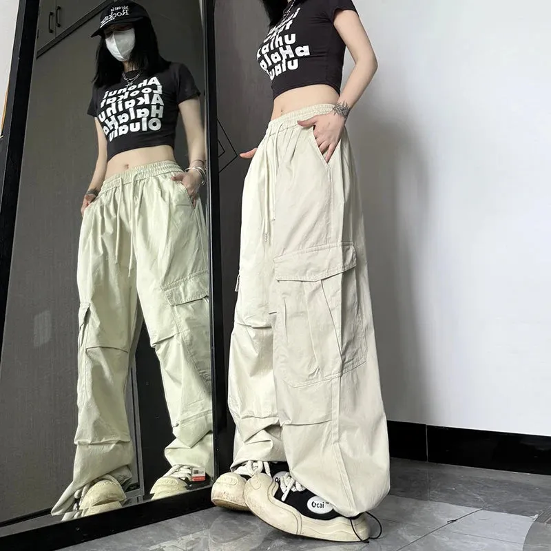 Y2K High Waist Wide Leg Cargo Pants – Streetwear Essential