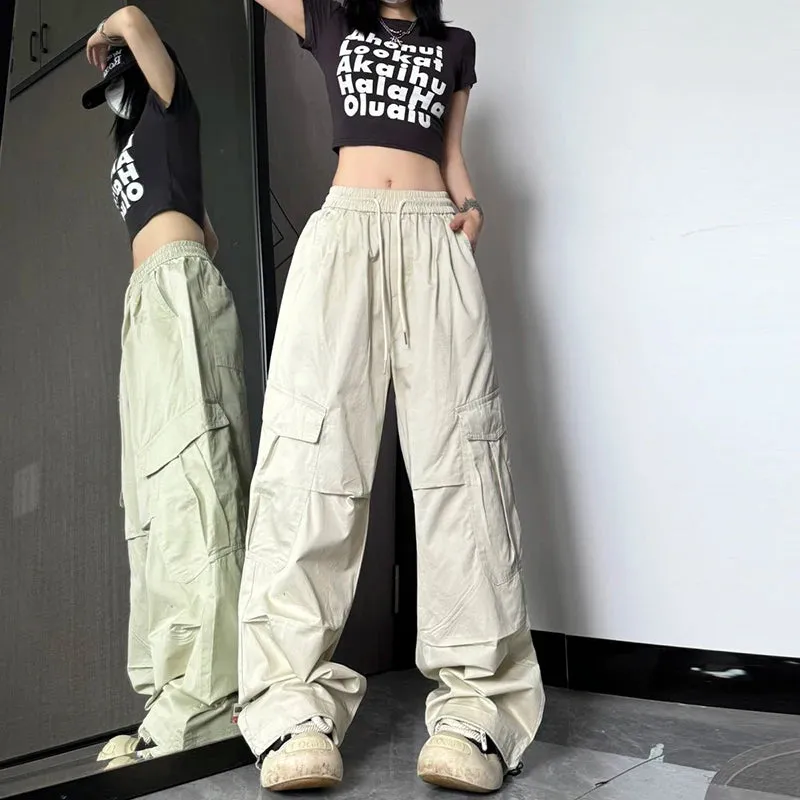 Y2K High Waist Wide Leg Cargo Pants – Streetwear Essential
