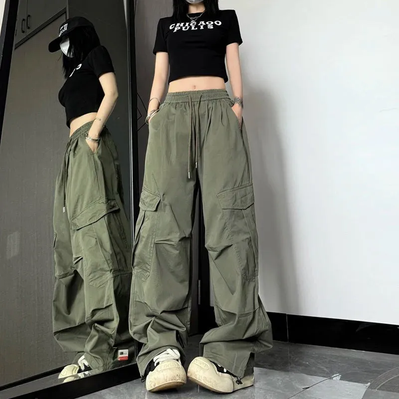 Y2K High Waist Wide Leg Cargo Pants – Streetwear Essential