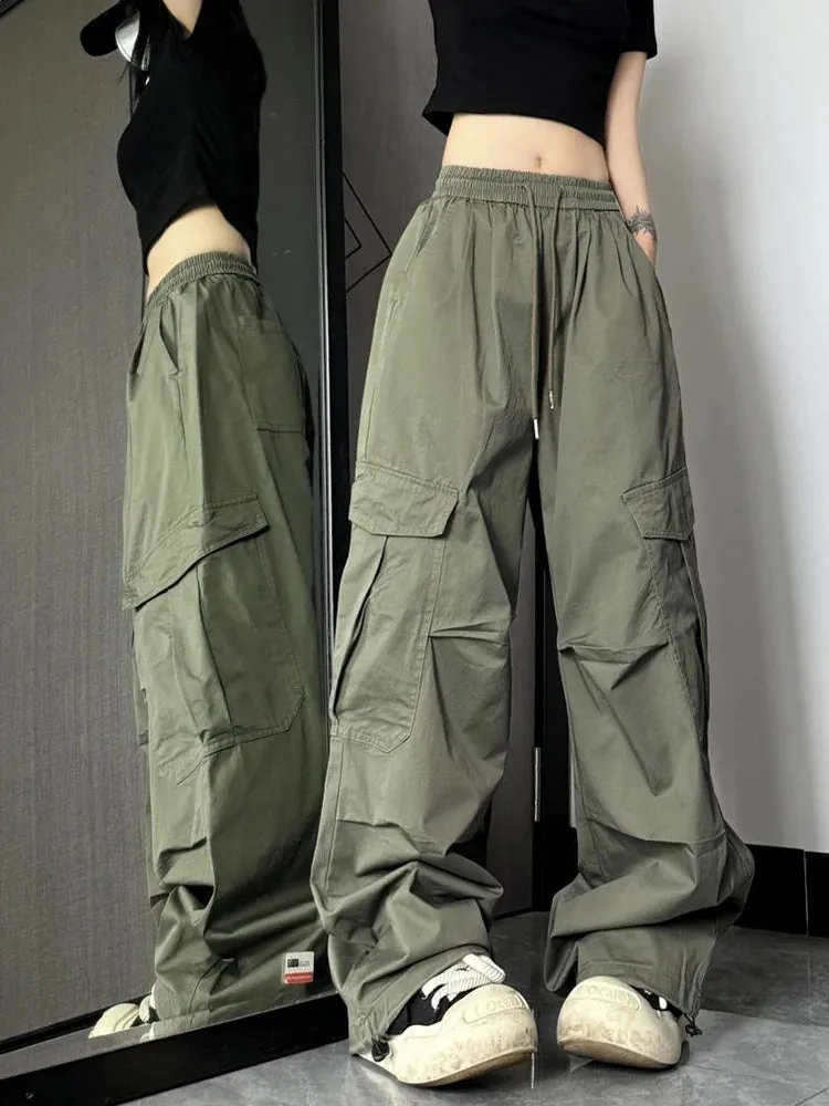 Y2K High Waist Wide Leg Cargo Pants – Streetwear Essential
