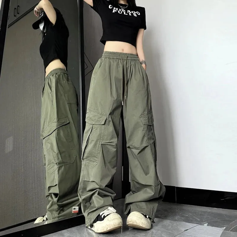 Y2K High Waist Wide Leg Cargo Pants – Streetwear Essential