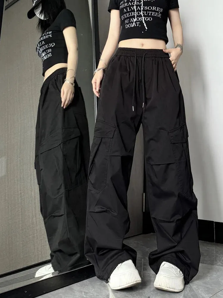 Y2K High Waist Wide Leg Cargo Pants – Streetwear Essential