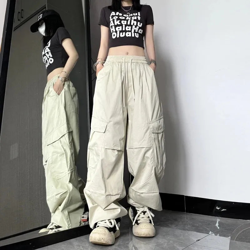 Y2K High Waist Wide Leg Cargo Pants – Streetwear Essential