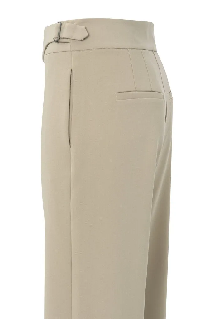 YAYA - Broek High Waist Straight Leg Pental Safari