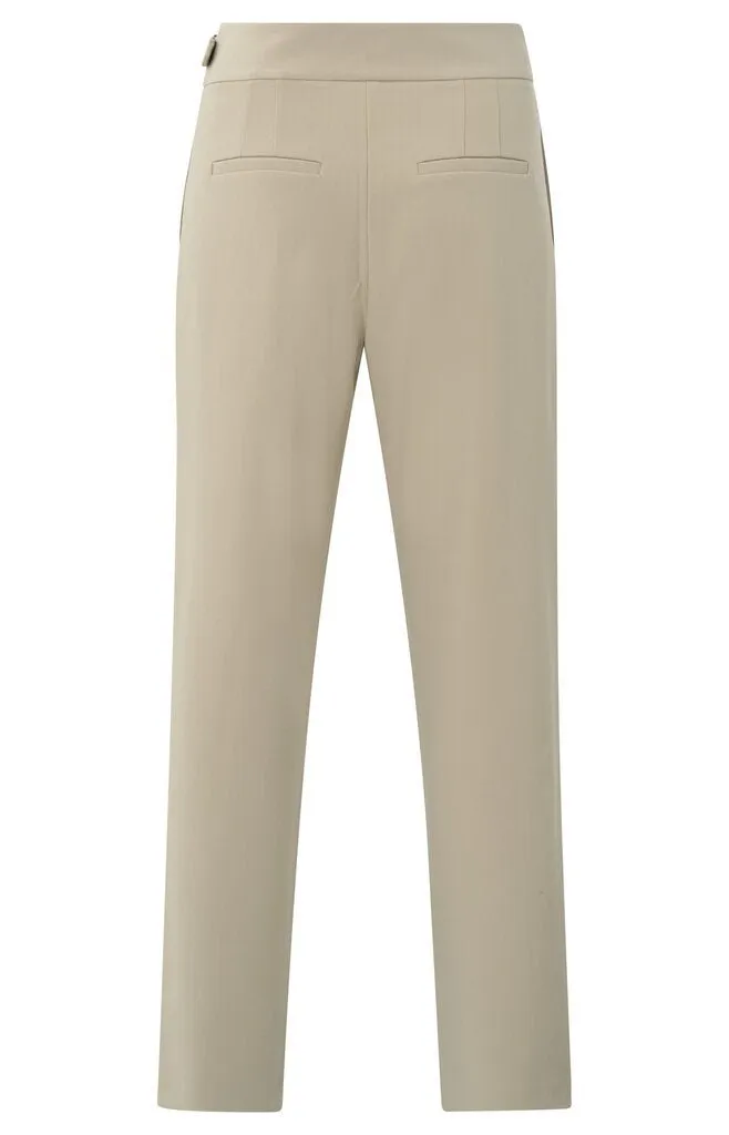 YAYA - Broek High Waist Straight Leg Pental Safari