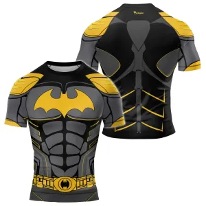 Yellow Bat Knight Armor Men's Short Sleeve Rash Guard