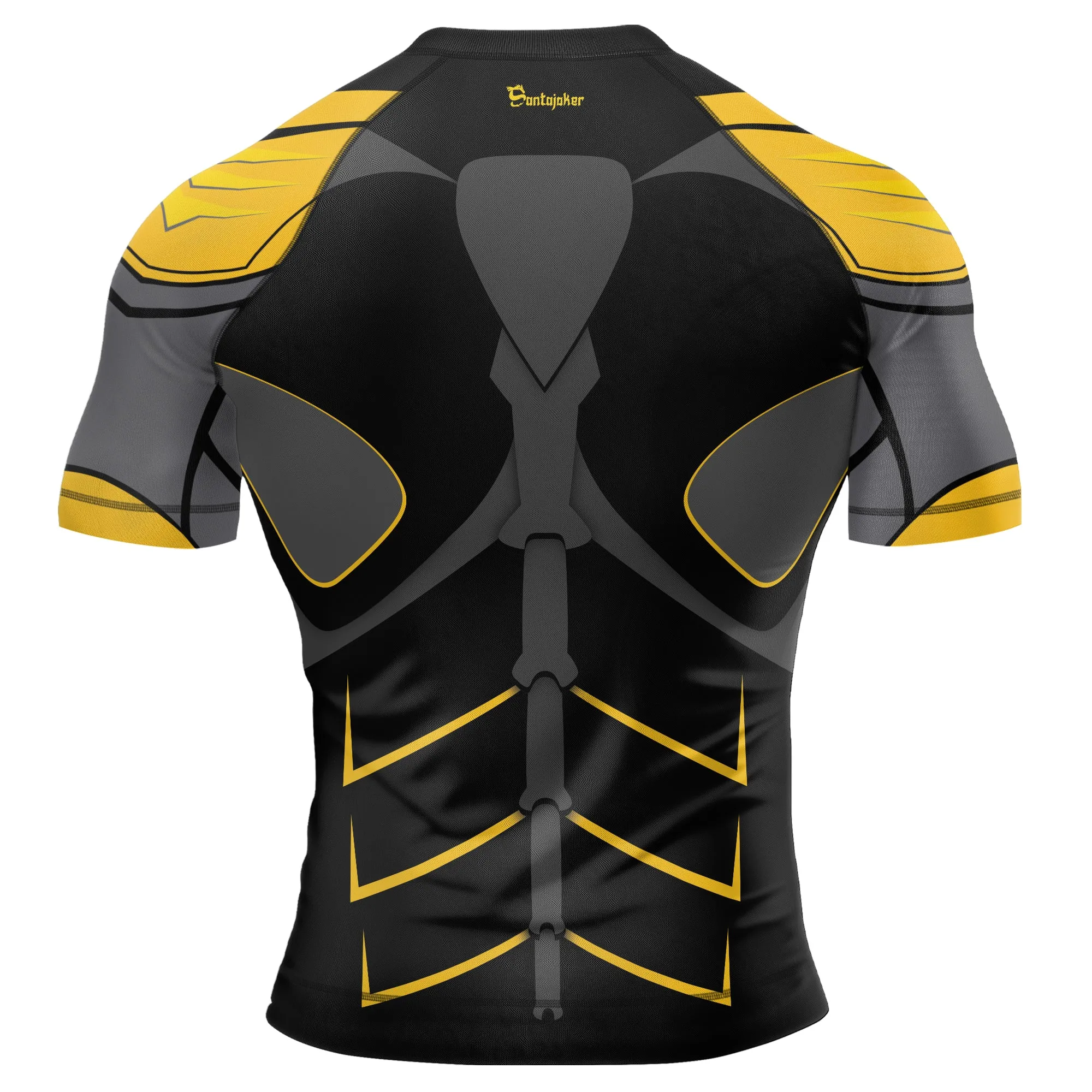 Yellow Bat Knight Armor Men's Short Sleeve Rash Guard