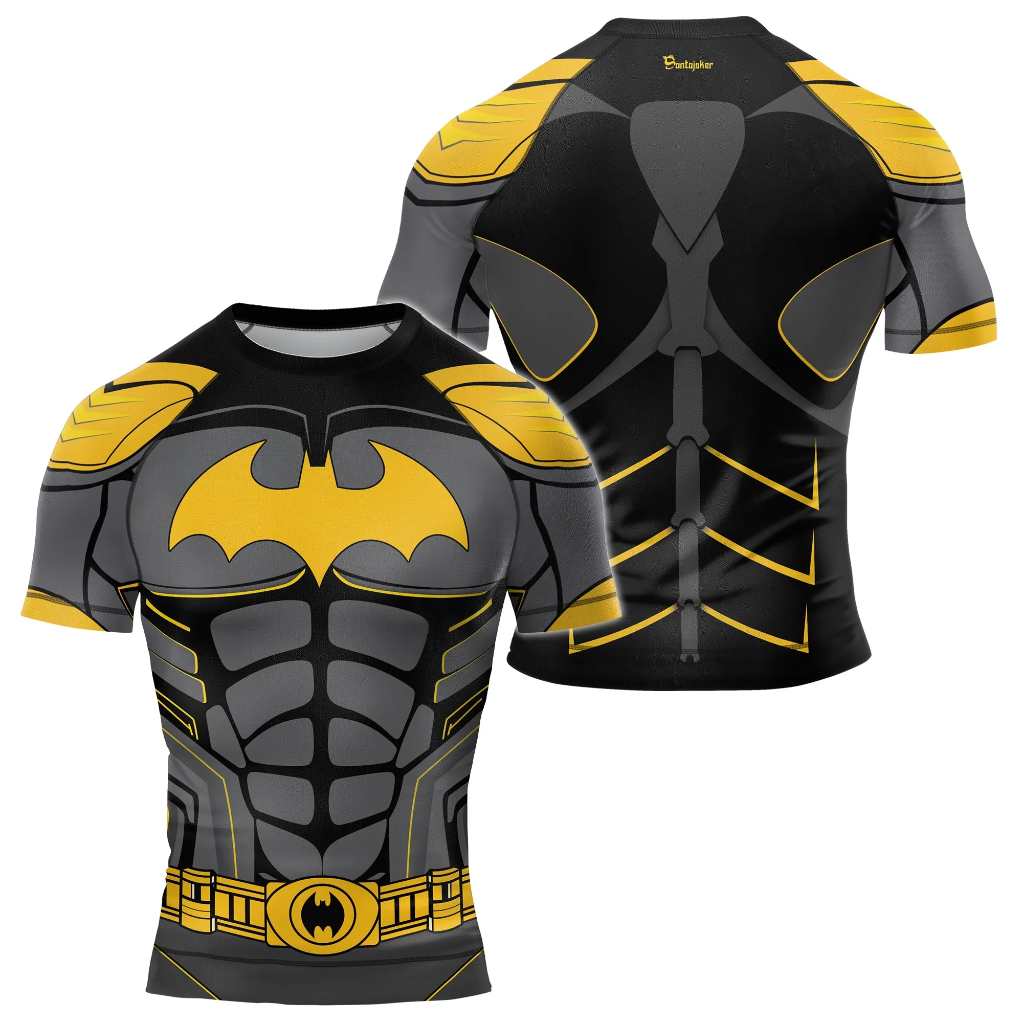 Yellow Bat Knight Armor Men's Short Sleeve Rash Guard
